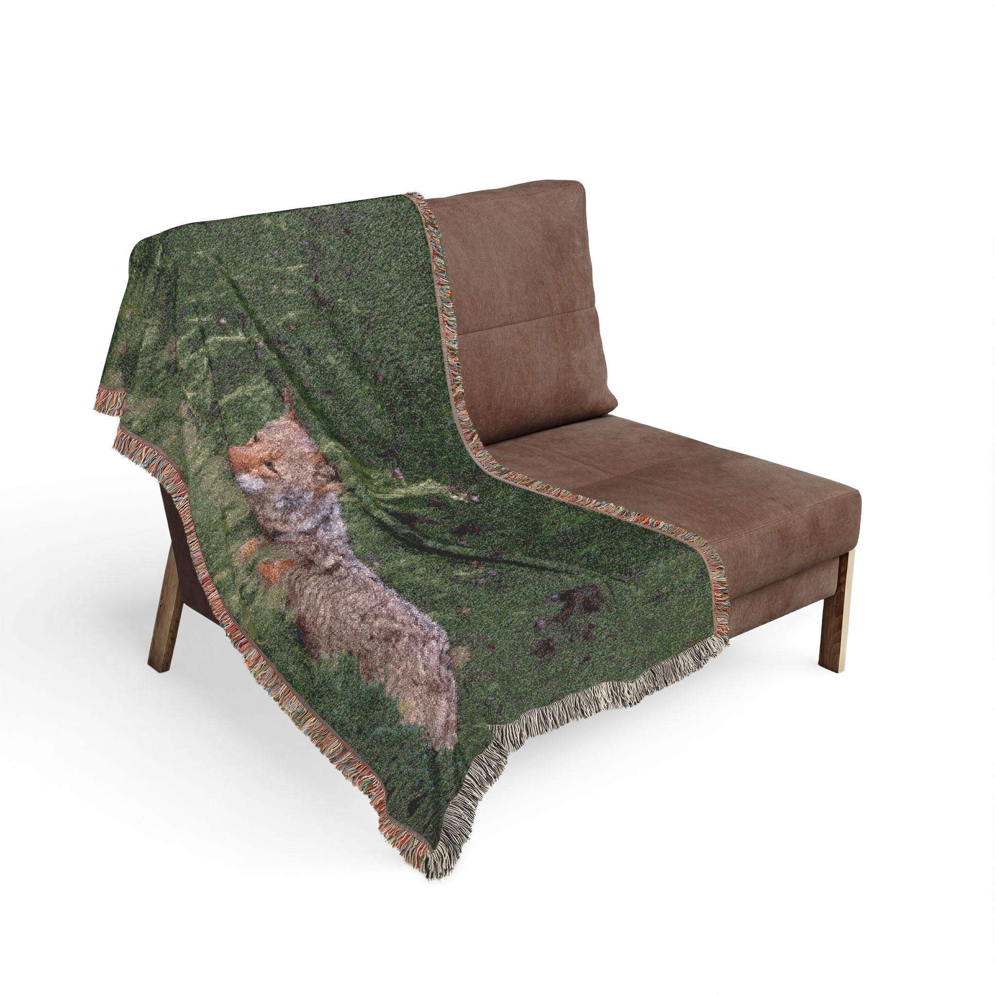 Coyote Wildlife Woven Blanket